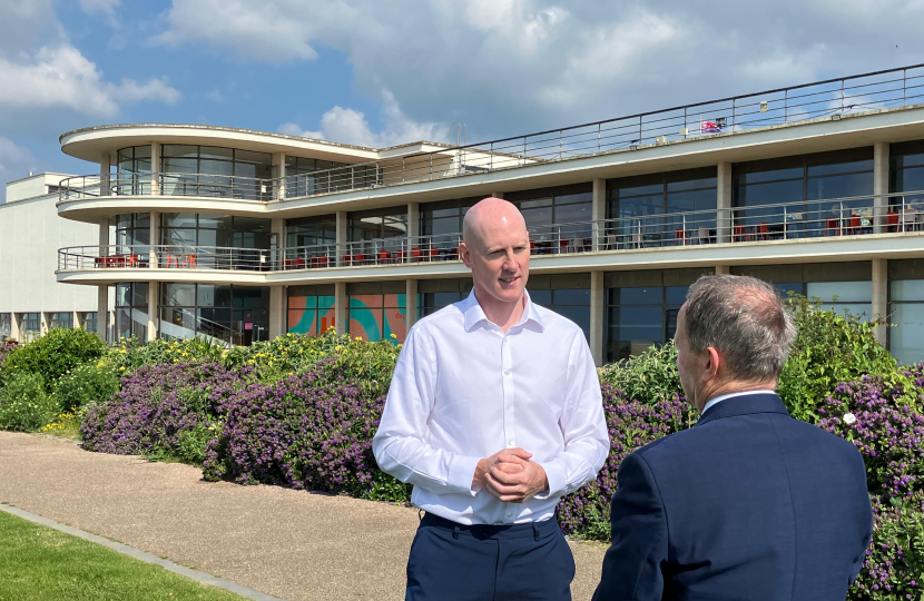 Kieran hearing about plans for the De La Warr Pavilion