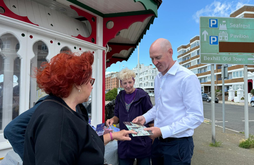 Kieran with Footbridge Project team on Bexhill seafront