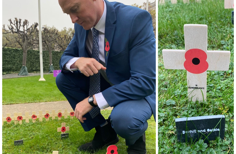 Kieran at Parliament's garden of remembrance