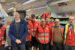 Kieran with posties at Battle Delivery Office