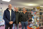 In Pevensey Community Hub - Kieran Mullan MP, Cllr Peter Lowton and Cllr Daniel Brookbank